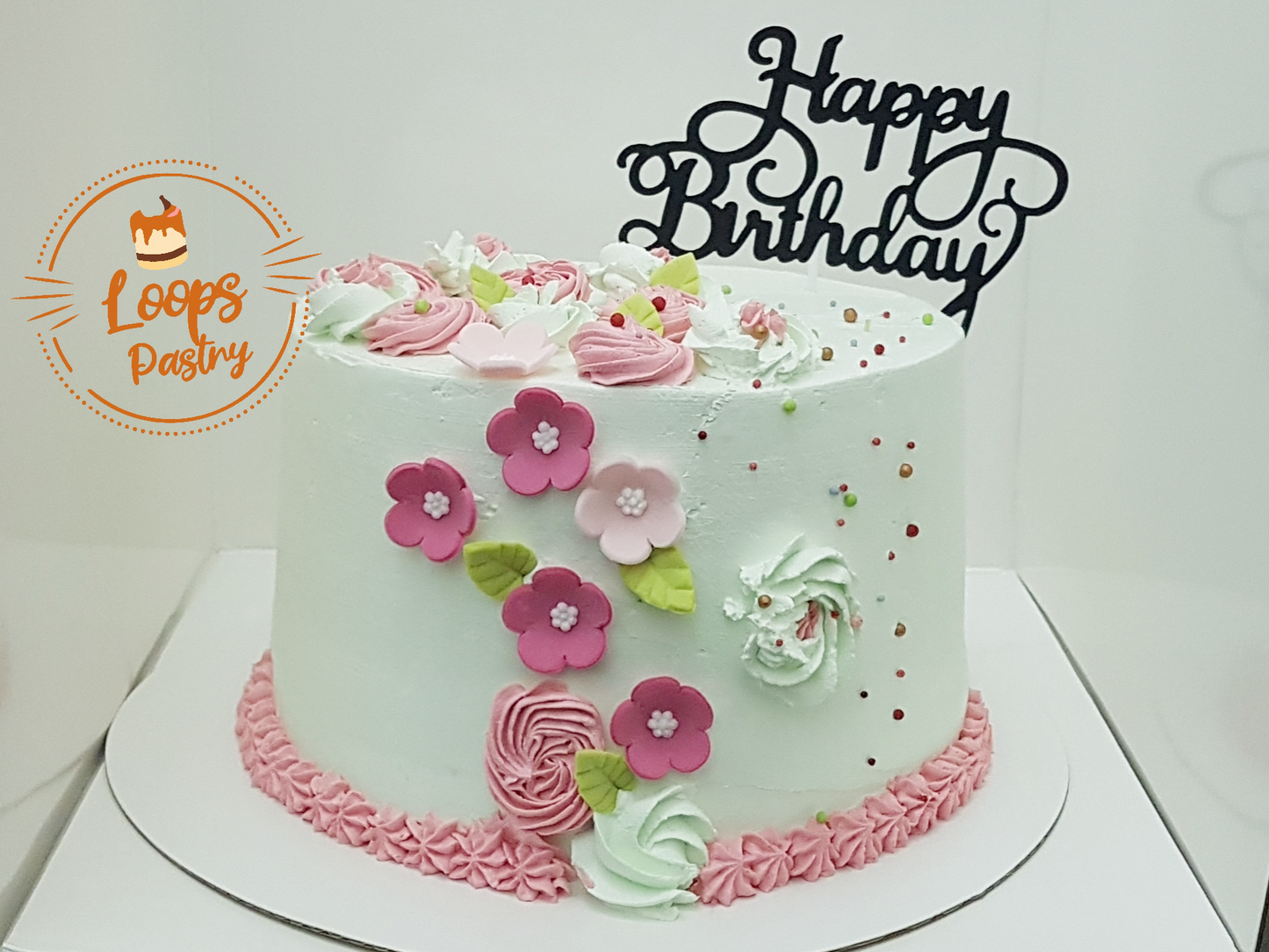 Pastel theme Cake 8 inches size