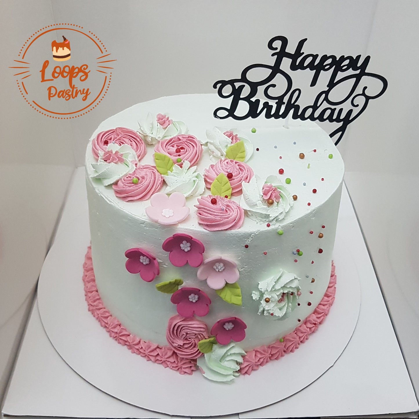 Pastel theme Cake 8 inches size