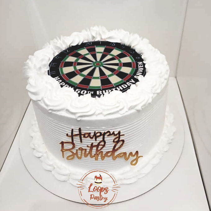 8 inches Dart themed Cake