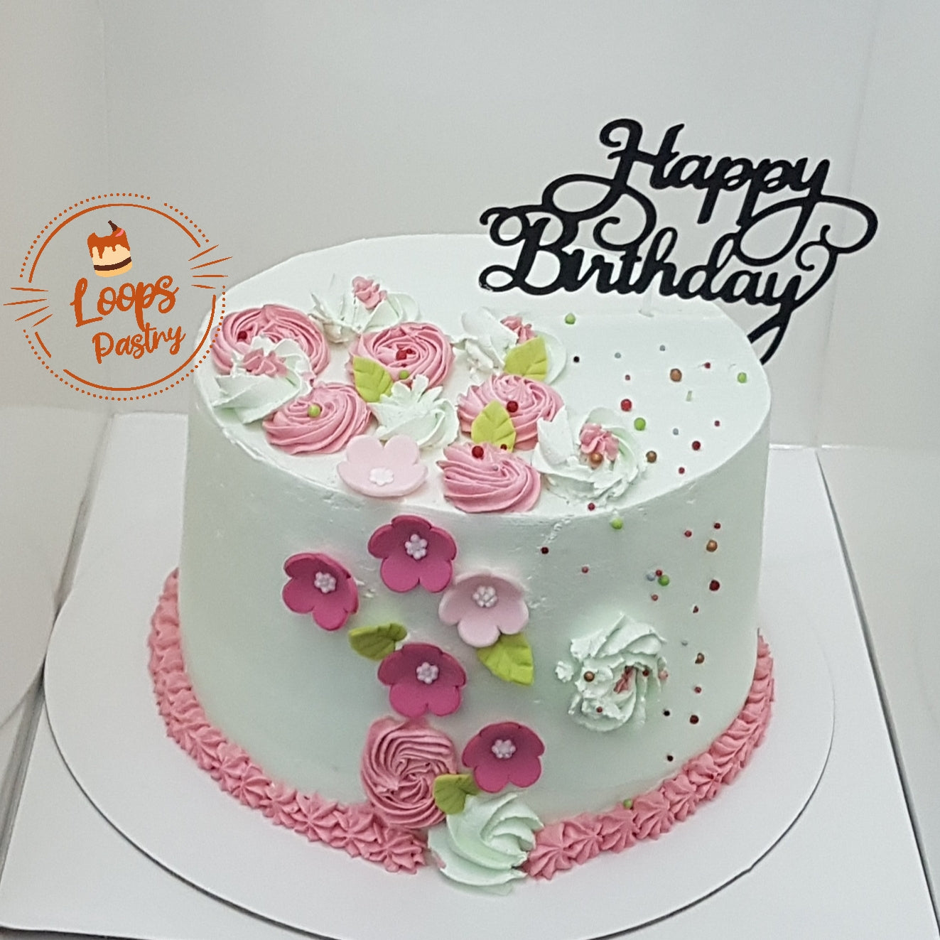 Pastel theme Cake 8 inches size