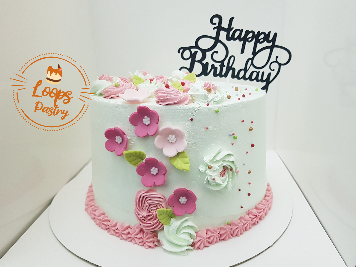 Pastel theme Cake 8 inches size