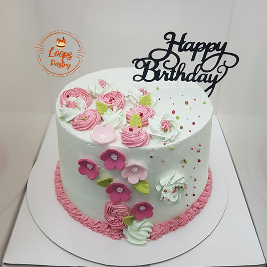 Pastel theme Cake 8 inches size