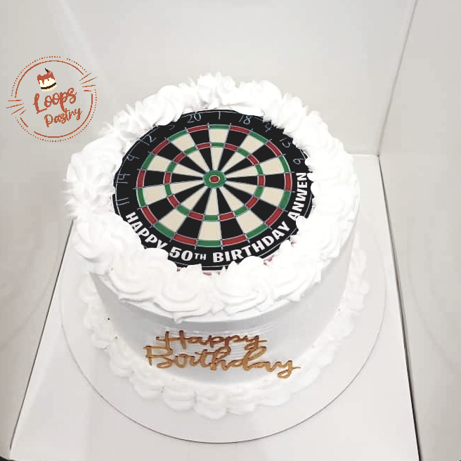 8 inches Dart themed Cake