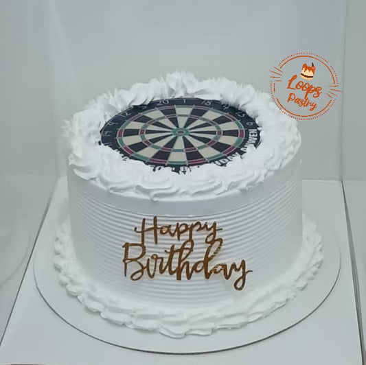 8 inches Dart themed Cake